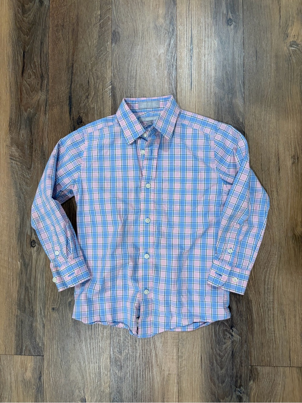 Nordstrom Pink and Blue Plaid Button-Down Shirt - Kids